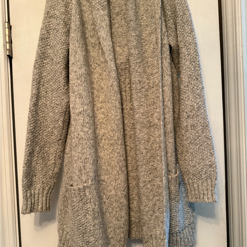 Women’s Eddie Bauer Cozy Gray Open Sweater Cardigan- Small